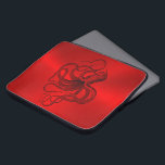 Red Background with a Black Nautical Octopus Laptop Sleeve<br><div class="desc">Image of a metallic red background with a black octopus illustration.</div>
