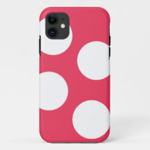 Red Background with White Circles. Polka Dot