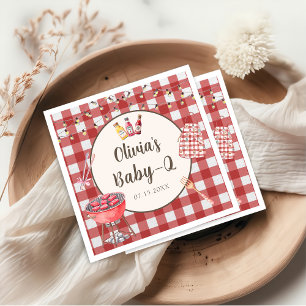 Red Backyard BBQ Baby Q Baby Shower Napkins