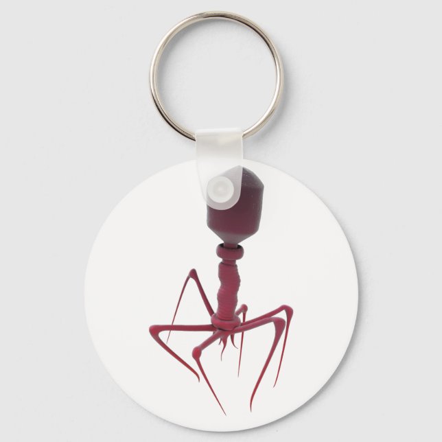 Red bacteriophage key ring (Front)
