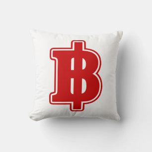RED BAHT SIGN ฿ Thai Money Currency ฿ Cushion