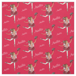 Red ballerina dark hair girl custom fabric