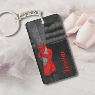 Red Ballet Point Shoes Key Ring