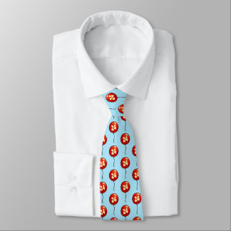 Red Balloon Add The Age Fun Birthday Pattern Tie