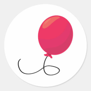 Red Balloon Classic Round Sticker