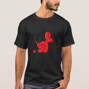 Red Balloon Dog Pooping T-Shirt