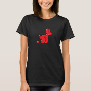 Red Balloon Dog Pooping T-Shirt