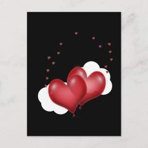 Red Balloon Hearts Postcard