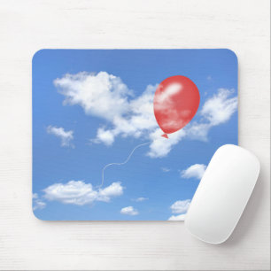 Red Balloon In Clouds Mouse Pad