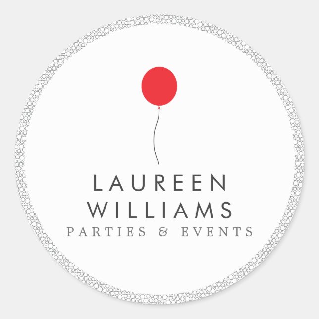 Red Balloon Logo Personalised Round Stickers (Front)