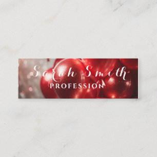 Red Balloons Glitter Event Wedding Party  Mini Business Card