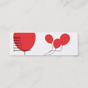 Red Balloons - Skinny Mini Business Card