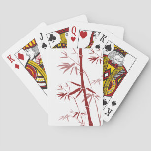 Red Bamboo Playing Cards