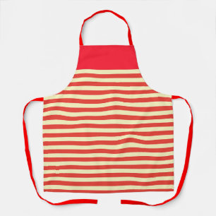 Red Band Horizontal Stripe Kitchen Chef Apron