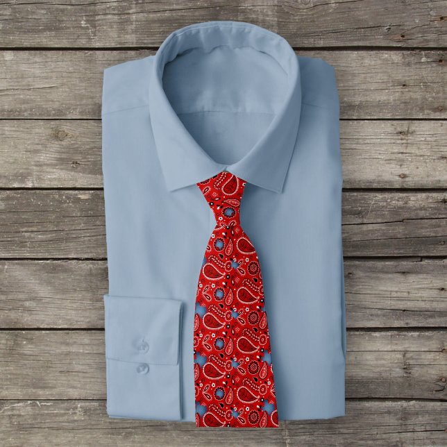 Red Bandana and Denim Texas Neck Tie (Creator Uploaded)