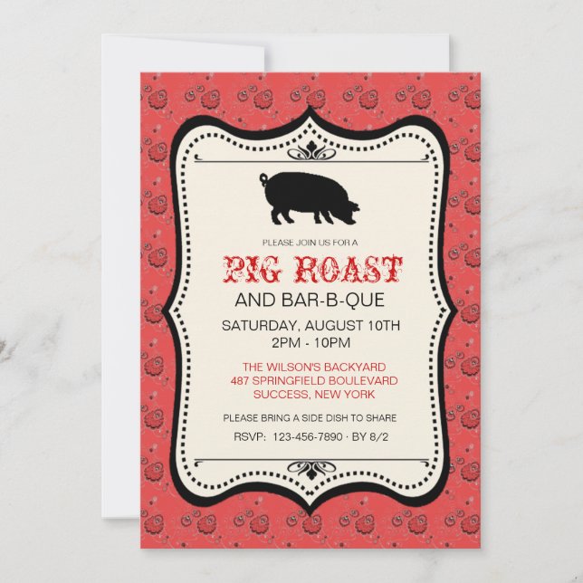 Red Bandanna Bar-B-Que Invitation (Front)