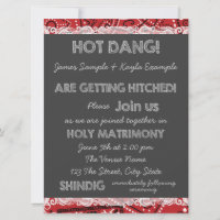 Red Bandanna Chalkboard Country Wedding