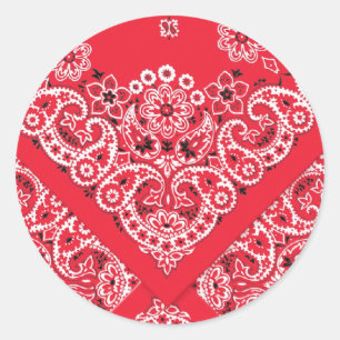 Red Bandanna Design Classic Round Sticker