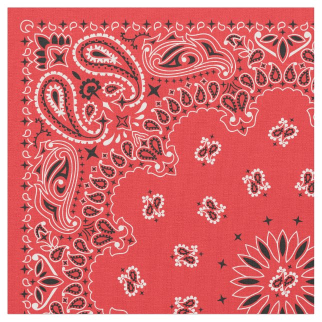 Red Bandanna Fabric (Close Up)