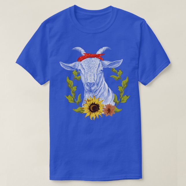 Red Bandanna Goat T-Shirt (Design Front)