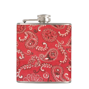Red Bandanna Hip Flask