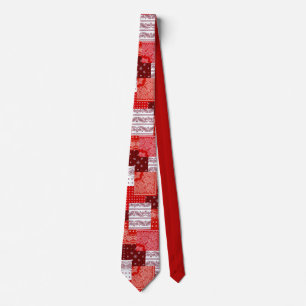 Red Bandanna Patchwork Paisley Sewing Pattern Tie