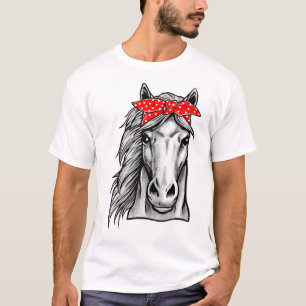 Red Bandanna Polka Dot Horse - Let Them Know You L T-Shirt