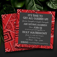 Red Bandanna Rustic Country Chalkboard Wedding