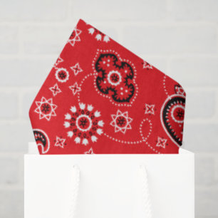 Red Bandanna Western Modern Cowboy Rodeo Tissue Paper