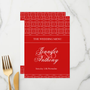 Red banded wedding dinner menu