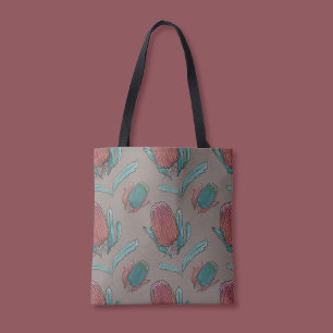 Red Banksia Watercolor - Australian Native Flower Tote Bag