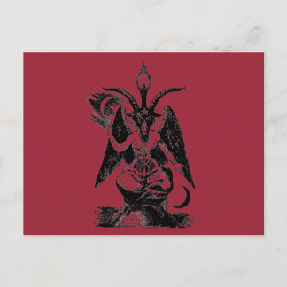 RED BAPHOMET POSTCARD