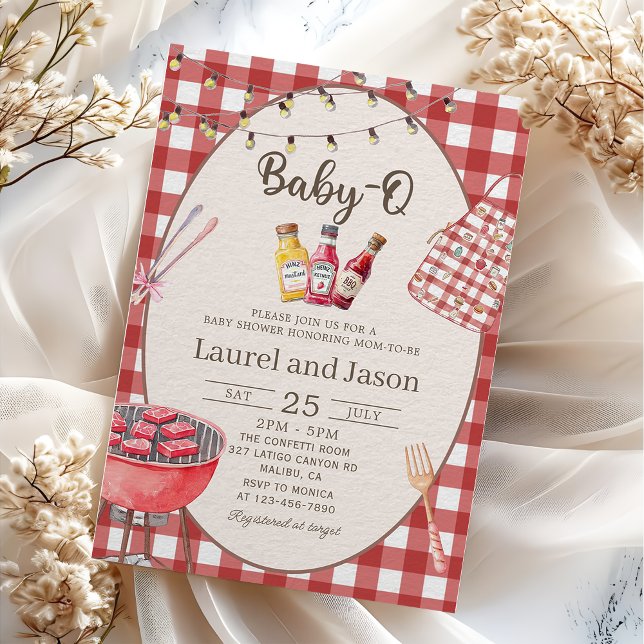 Red Barbecue Baby-Q Baby Shower Invitation (Creator Uploaded)