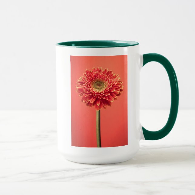 Red Barberton Gerbera Daisy Flower Mug (Right)