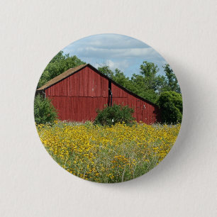 Red Barn 6 Cm Round Badge