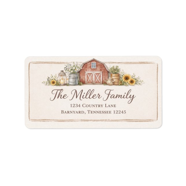 Red Barn Address Label (Front)