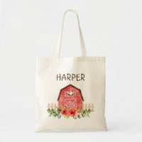 Red Barn And Duck Personalised Tote Bag