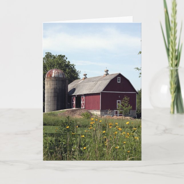 Red Barn and Silo Card (Front)