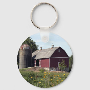 Red Barn and Silo Key Ring