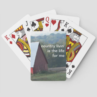 Red Barn Autumn Trees Playing Cards