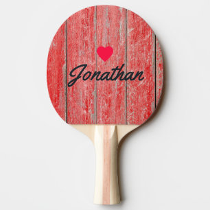 Red Barn Boards Vintage Heart Signature Ping Pong Paddle