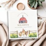 Red Barn Chicken Farm Watercolor Kids Birthday Napkin<br><div class="desc">A Cute Chicken Farm Theme Kids Collection.- it's an Elegant Simple Minimal watercolor Illustration of chicken farm with pretty red barn, perfect for your little ones farm theme birthday party. It’s very easy to customise, with your personal details. If you need any other matching product or customisation, kindly message via...</div>