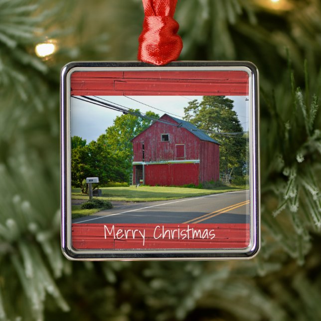 Red Barn Christmas Ornament (Tree)