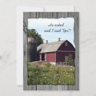 Red Barn Country Engagement Party Invitation