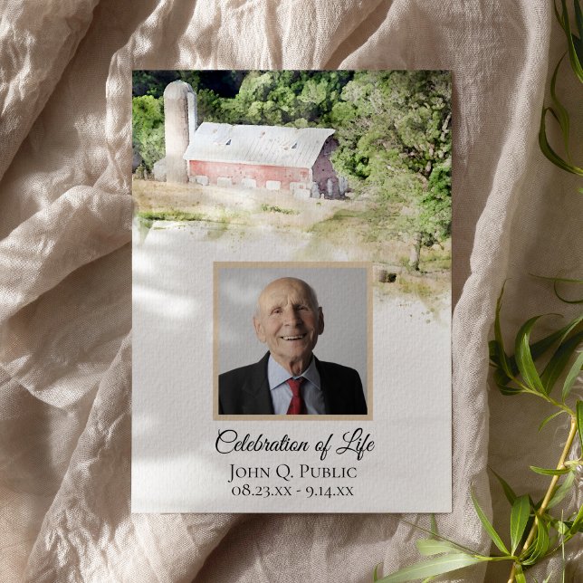 Red Barn Country Farm Celebration of Life Invitation (Creator Uploaded)