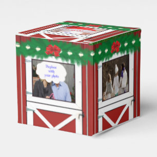 Red Barn Door 5 Photo Custom Gift/Favour Box