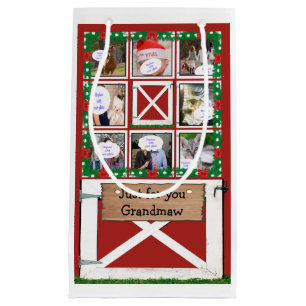 Red Barn Door Custom 8 or 16 Photo Gift Bag #2
