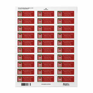 Red Barn Door Custom  Holiday Return Address Label