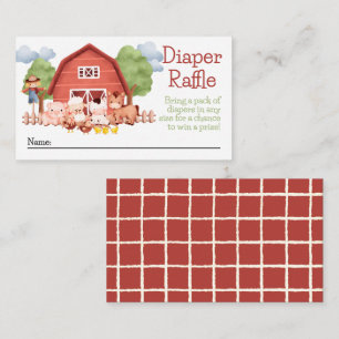 Red Barn Farm Diaper Raffle Enclosure Card