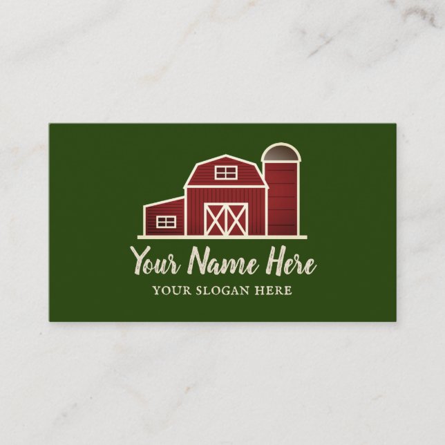 Red barn farm house business card template (Front)